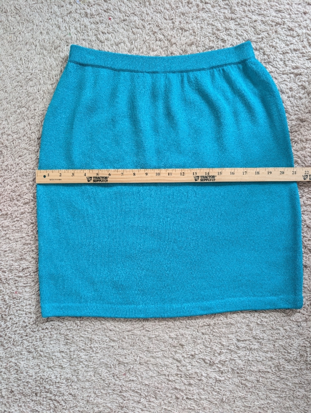 Vintage St. John Collection Marie Gray Teal Blue Santana Knit Pencil Skirt - Picture 5 of 8